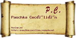 Paschka Cecílián névjegykártya